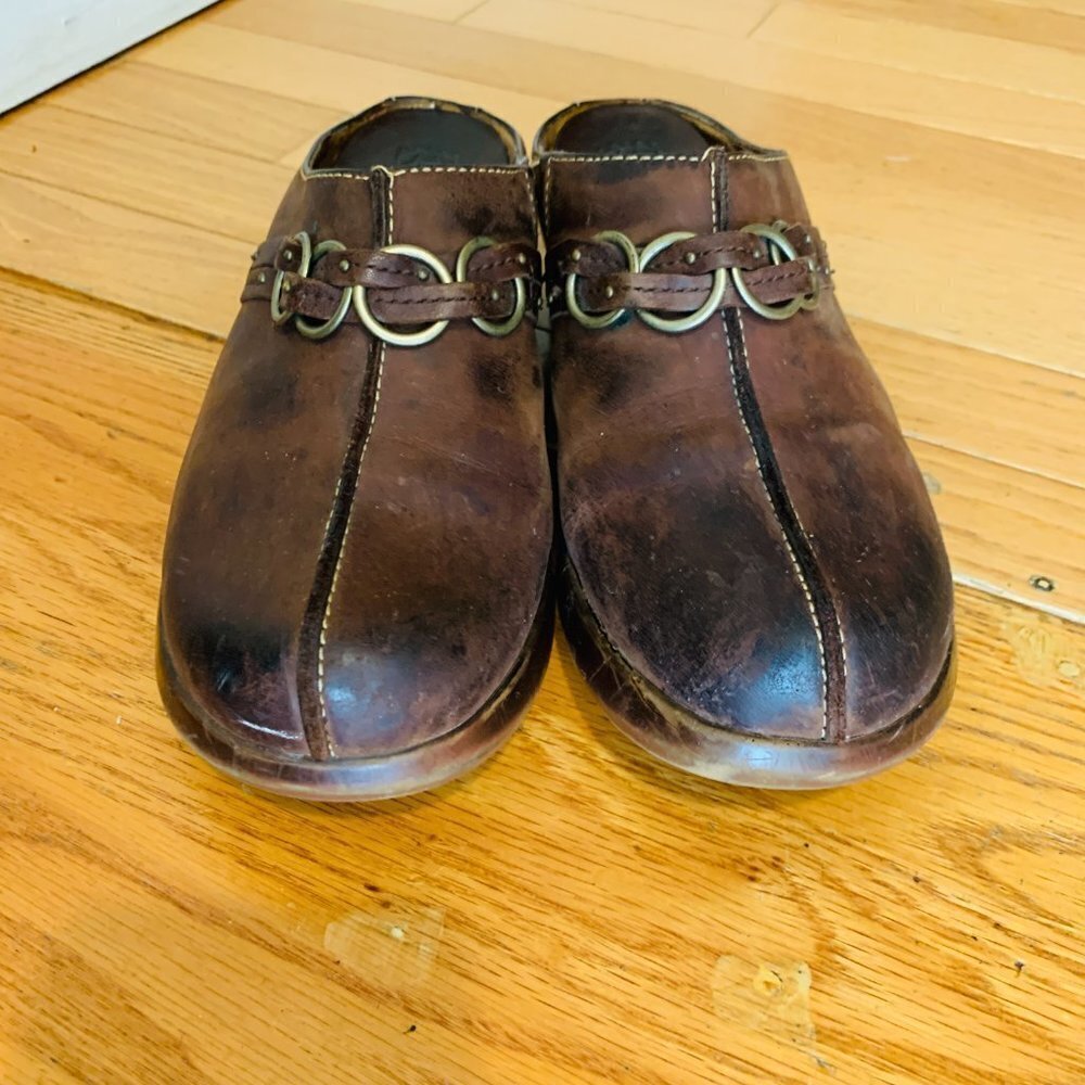 Womens Ariat Leather Heeled Clogs Slides Mules  8.5 B - Picture 5 of 16
